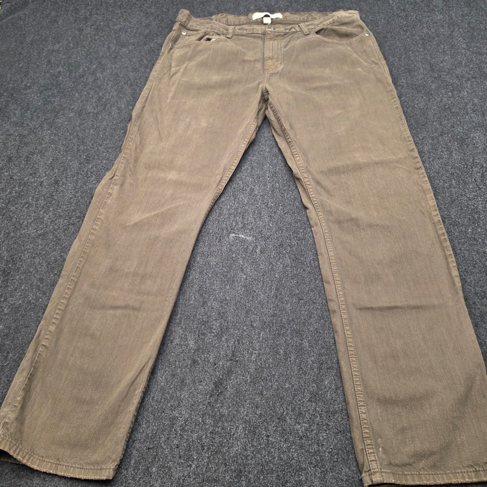 Tommy Hilfiger Pants Men 38x32 Olive Brown Classic Straight Leg Cotton Denim